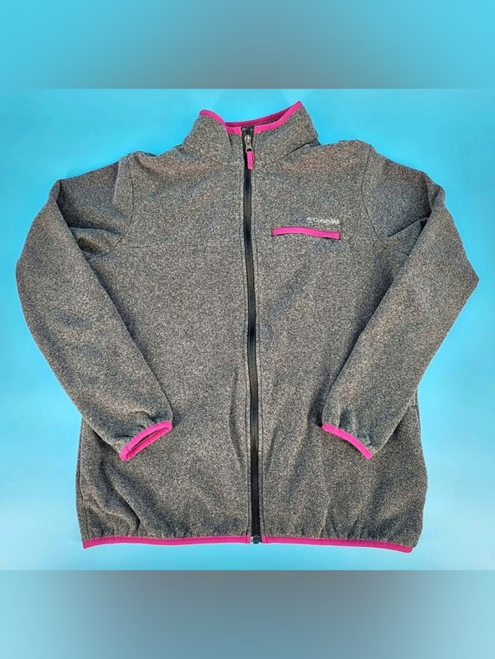 Columbia Benton Springs Full Zip Fleece Jacket Gray & Pink XL